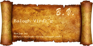 Balogh Virág névjegykártya